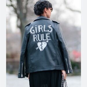 Zara Girls Rule Leather Jacket